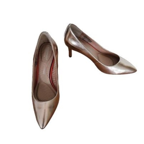 NWOT Rockport Women TOTAL MOTION Leather Plain Pump Size 6M Rose Gold - Picture 4 of 6